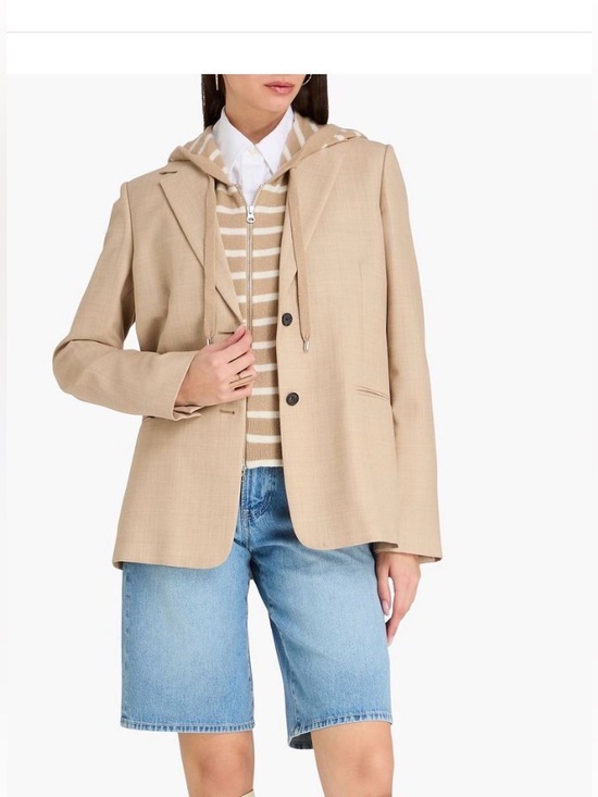 Veronica Beard Accessories - Veronica Beard NEW Cashmere Uptown striped hoodie Dickey Sand/Ivory OS 00-14